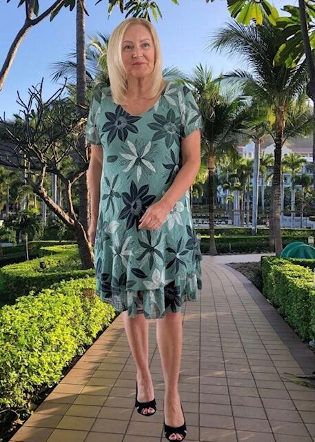 Nina Murati Italian Sage Floral Dress